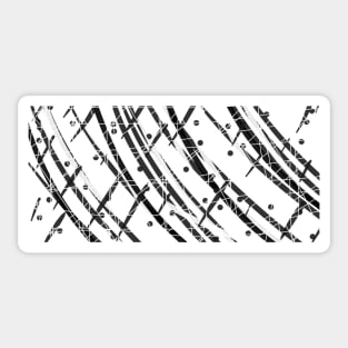 Black lines and white dots Sticker